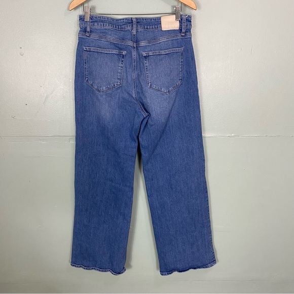 Paige Anessa 31” Seamed‎ Patch Pockets Jeans Denim Wide Leg Blue Size 31 - Picture 5 of 9